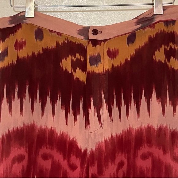 Ralph Lauren Collection Purple Label Elaine Ikat-Print Silk Pants Sheer Size 12 - Picture 6 of 15